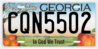 GA license plate CQN5502