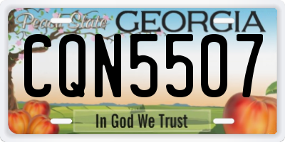GA license plate CQN5507