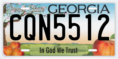 GA license plate CQN5512