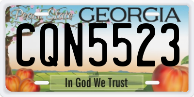 GA license plate CQN5523
