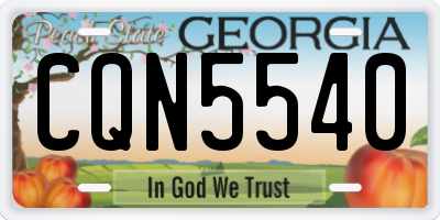 GA license plate CQN5540