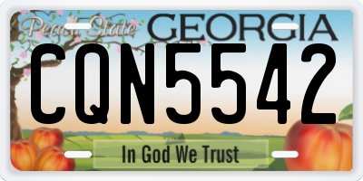 GA license plate CQN5542