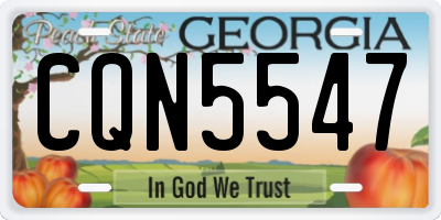GA license plate CQN5547