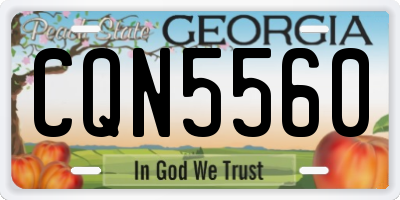 GA license plate CQN5560
