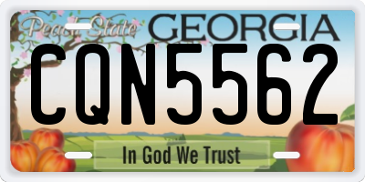 GA license plate CQN5562
