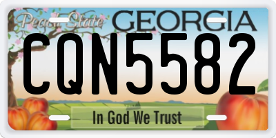 GA license plate CQN5582
