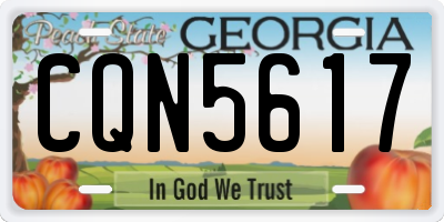 GA license plate CQN5617