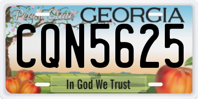 GA license plate CQN5625