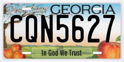 GA license plate CQN5627