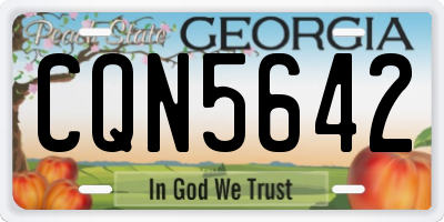GA license plate CQN5642