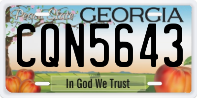 GA license plate CQN5643
