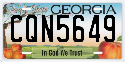 GA license plate CQN5649