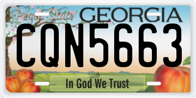 GA license plate CQN5663