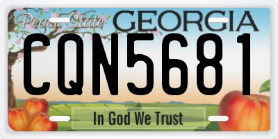 GA license plate CQN5681