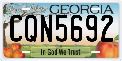 GA license plate CQN5692