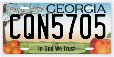 GA license plate CQN5705