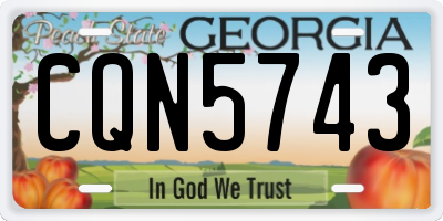 GA license plate CQN5743