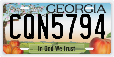 GA license plate CQN5794