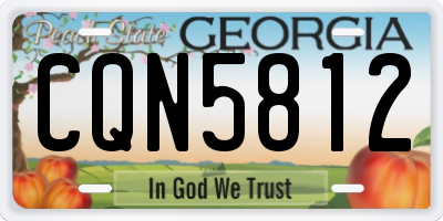 GA license plate CQN5812