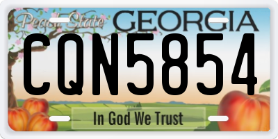 GA license plate CQN5854