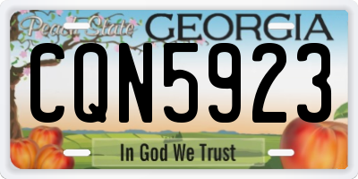 GA license plate CQN5923