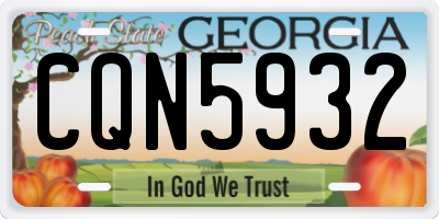 GA license plate CQN5932