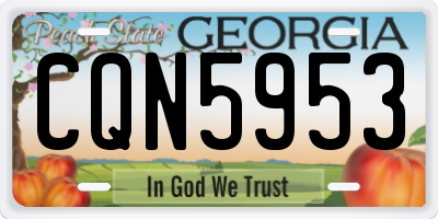 GA license plate CQN5953