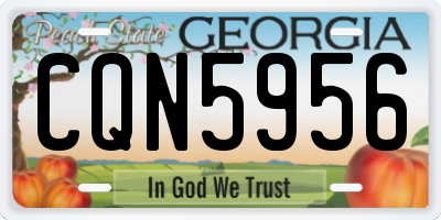 GA license plate CQN5956