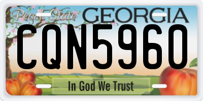 GA license plate CQN5960