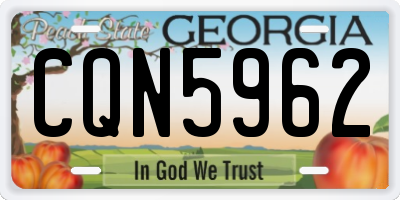 GA license plate CQN5962