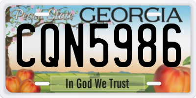 GA license plate CQN5986