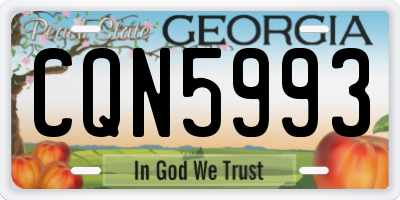GA license plate CQN5993