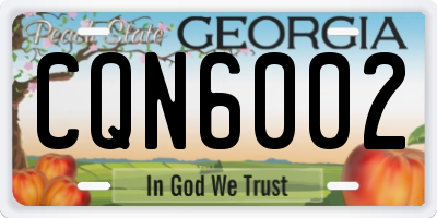 GA license plate CQN6002