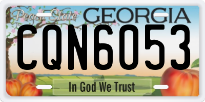 GA license plate CQN6053