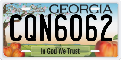 GA license plate CQN6062