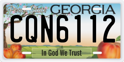 GA license plate CQN6112