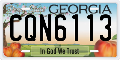 GA license plate CQN6113