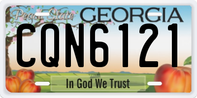 GA license plate CQN6121