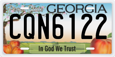 GA license plate CQN6122
