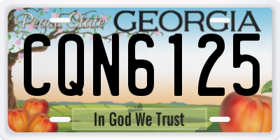GA license plate CQN6125