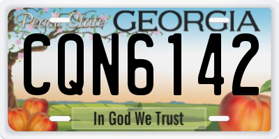 GA license plate CQN6142