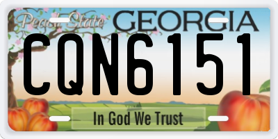 GA license plate CQN6151