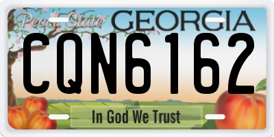 GA license plate CQN6162