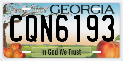 GA license plate CQN6193