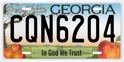 GA license plate CQN6204