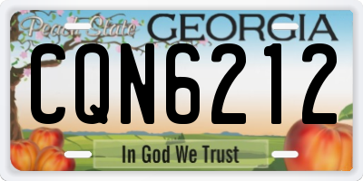 GA license plate CQN6212