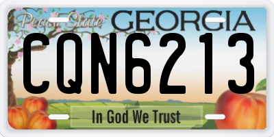 GA license plate CQN6213