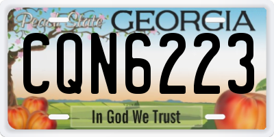 GA license plate CQN6223