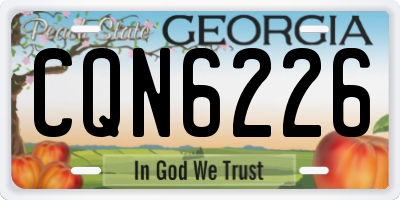 GA license plate CQN6226