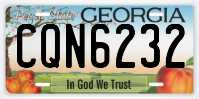 GA license plate CQN6232